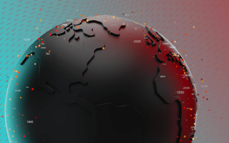 hitachi vantara hero image of 3D rendered digital globe